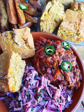 BBQ BEANS & JALAPEÑO CORNBREAD
