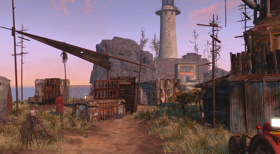 The village leads the player towards the lighthouse_