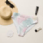 Faded Flora High-Waisted Bikini Bottom Lay Flat Front View