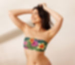 Women's Floral Bandeau Bikini Top front view