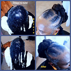 Dread locs retwist style