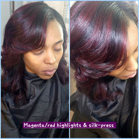 colored and silk-press