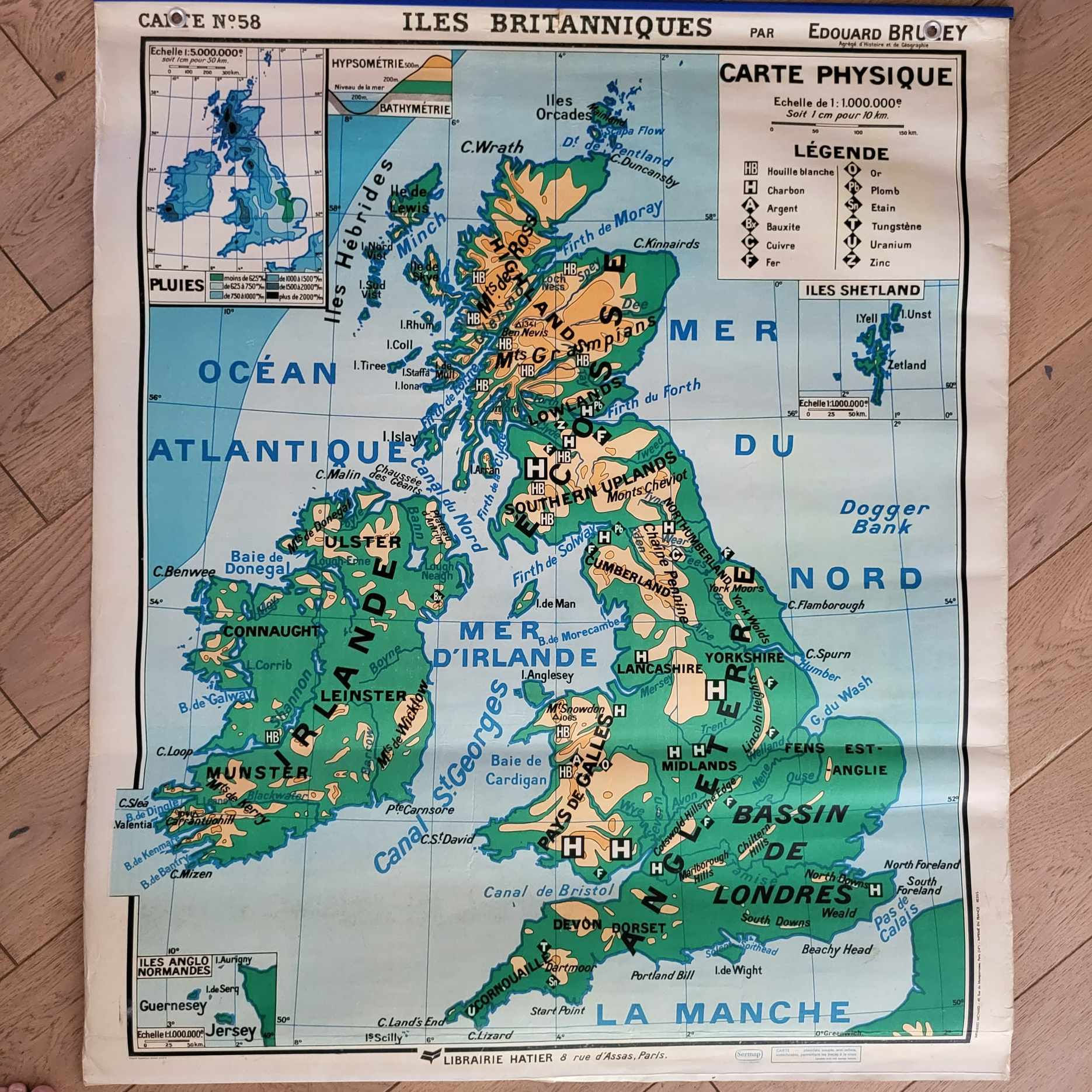 Mapa de la vieja escuela de las Islas Británicas