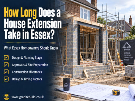 House extension under construction showing the project timeline in Essex