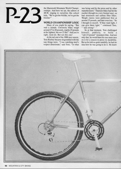 Don Myrah's fillet brazed P-23 Team bike.