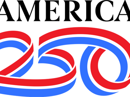 America 250 Logo Red White and Blue Ribbon