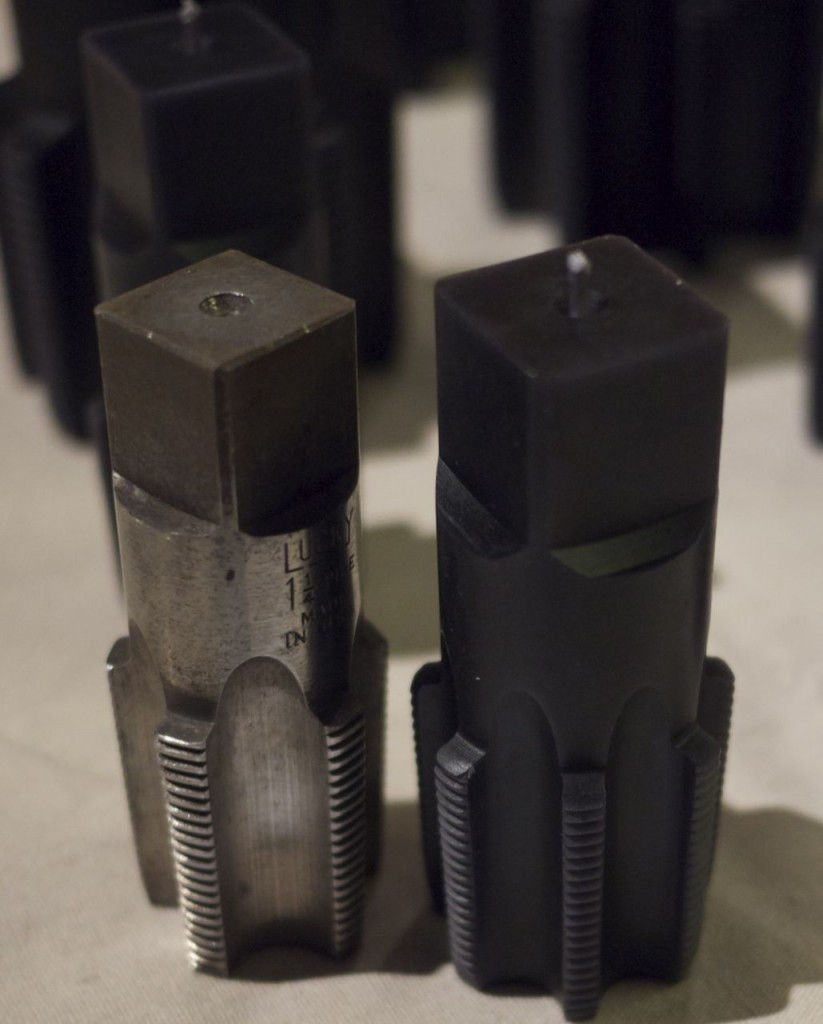 Pipe Tap and Pipe Tap Candle, handmade by Quincy Ellis