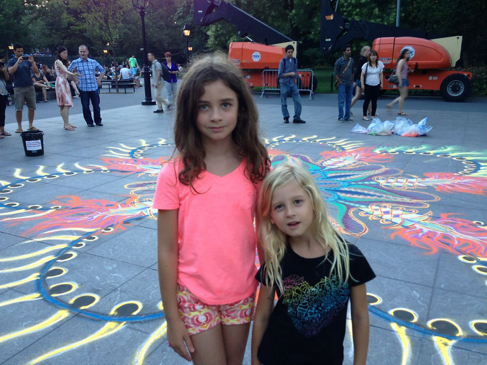 My tiny nieces loved seeing Joe Mangrum in Washington Square Park