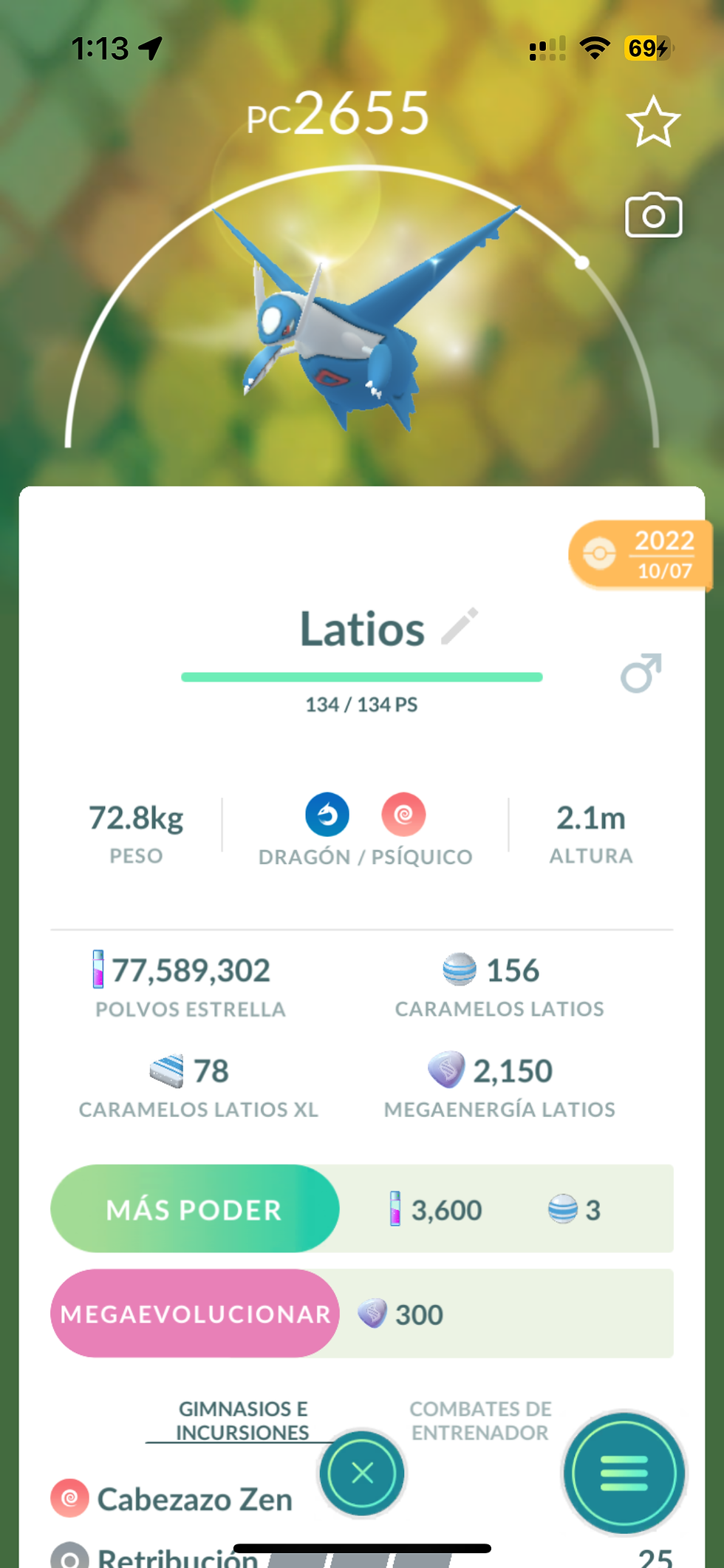 Latios Purificado x Intercambio / Lote 1