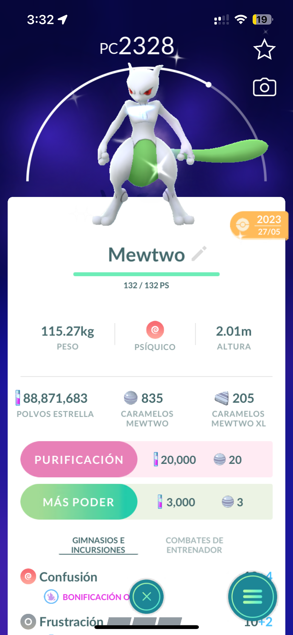 Mewtwo Shiny Purificado x Intercambio / Lote 2