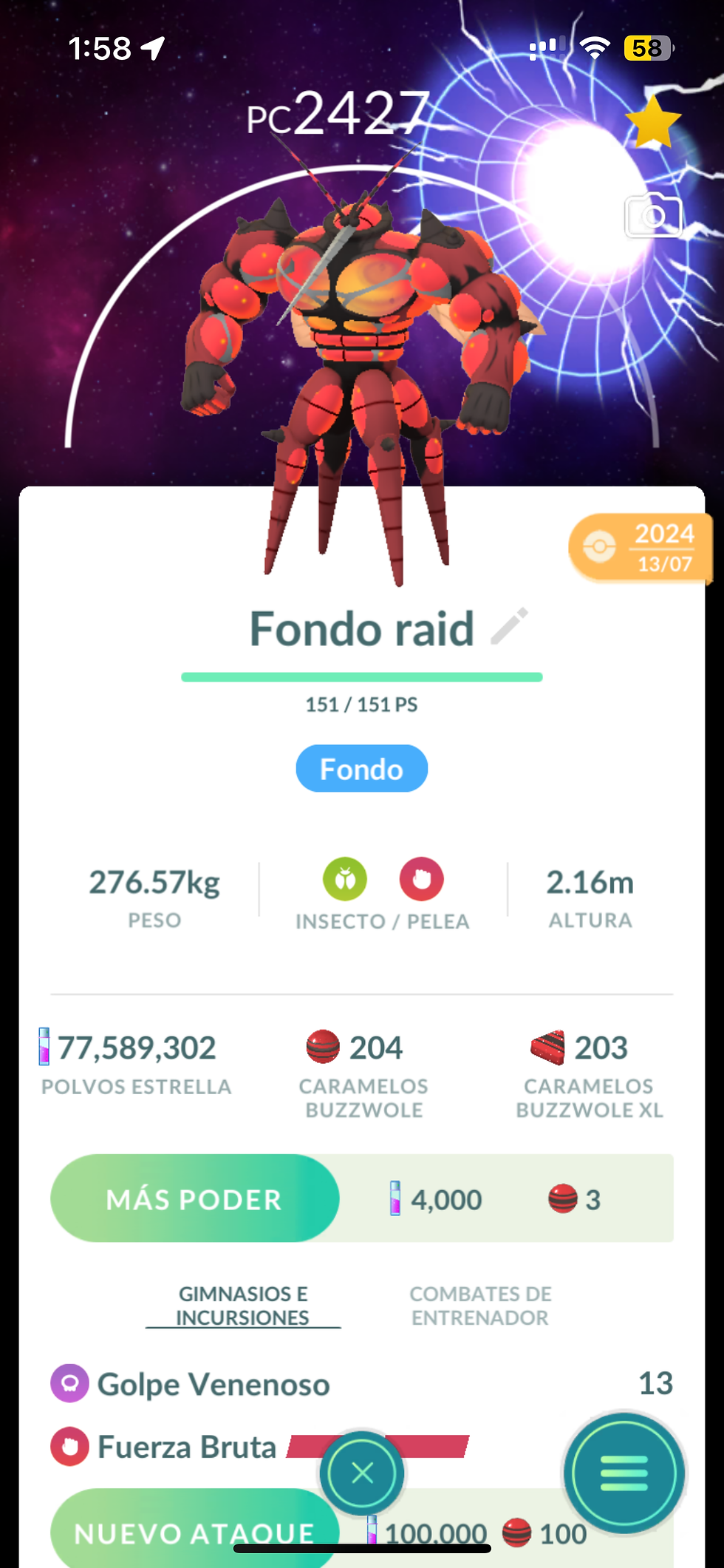 Buzzwole Raid + Fondo x Intercambio / Lote 1
