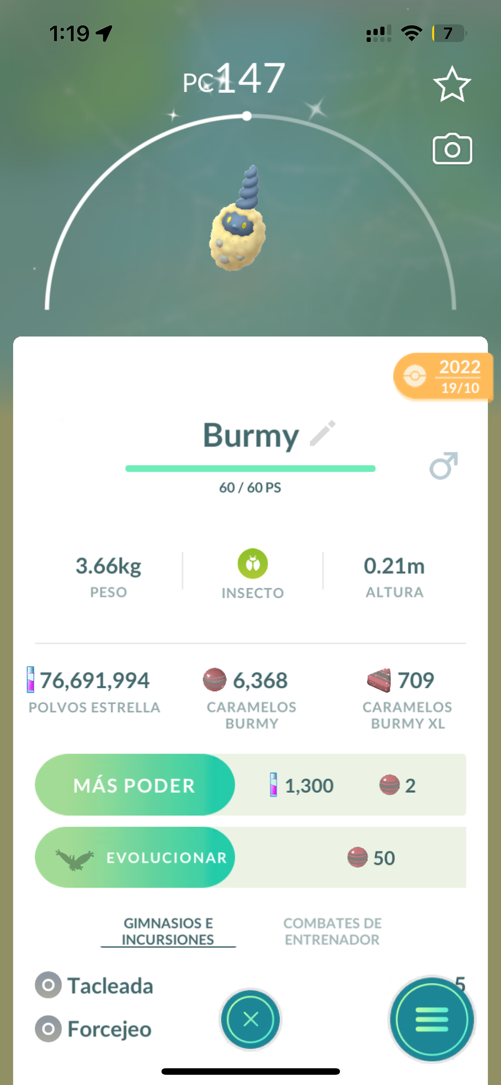 Burmy amarillo x Intercambio/ Lote 1