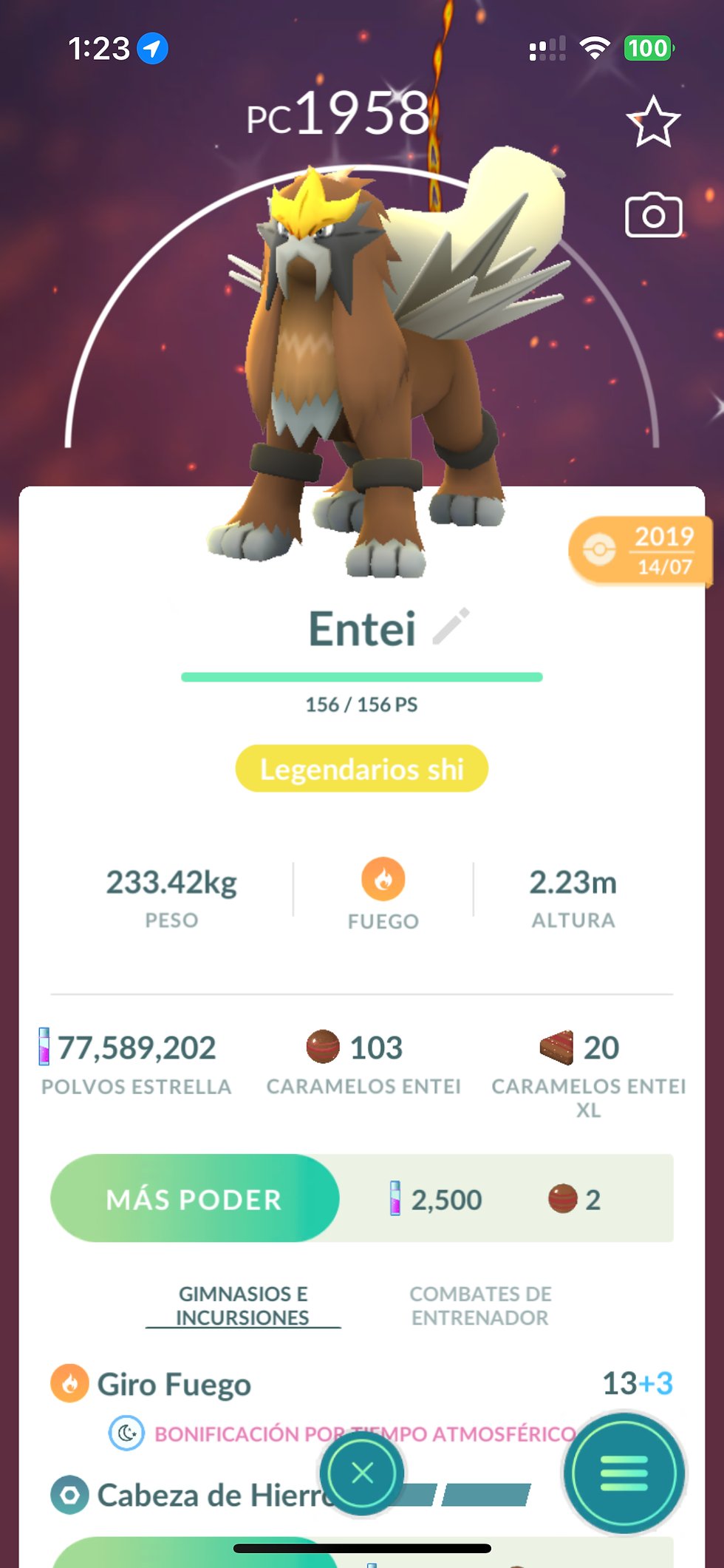 Entei Shiny x Intercambio / Lote 1