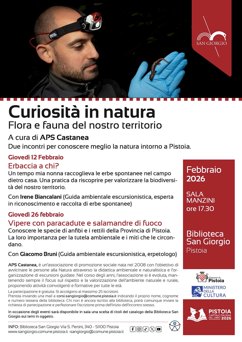 26 febbraio nuovo appuntamento con le CURIOSITA' IN NATURA!
