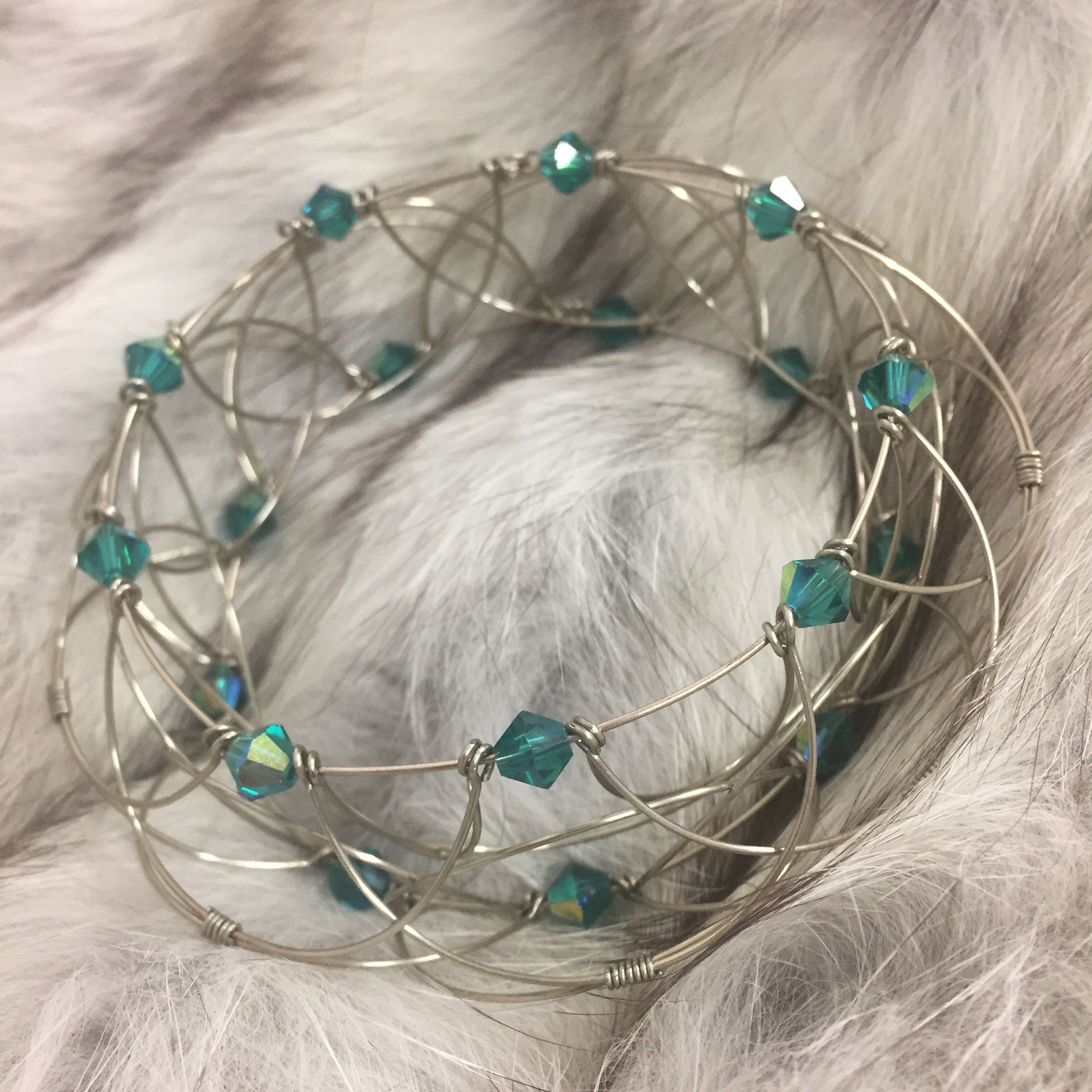 Mandala Bleu Swarovski - chakra de la gorge -