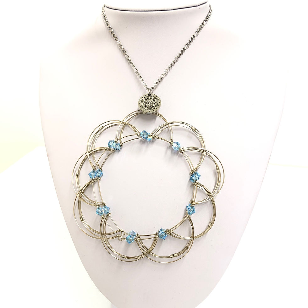 Miniature : Mandala Bleu Swarovski - chakra de la gorge -