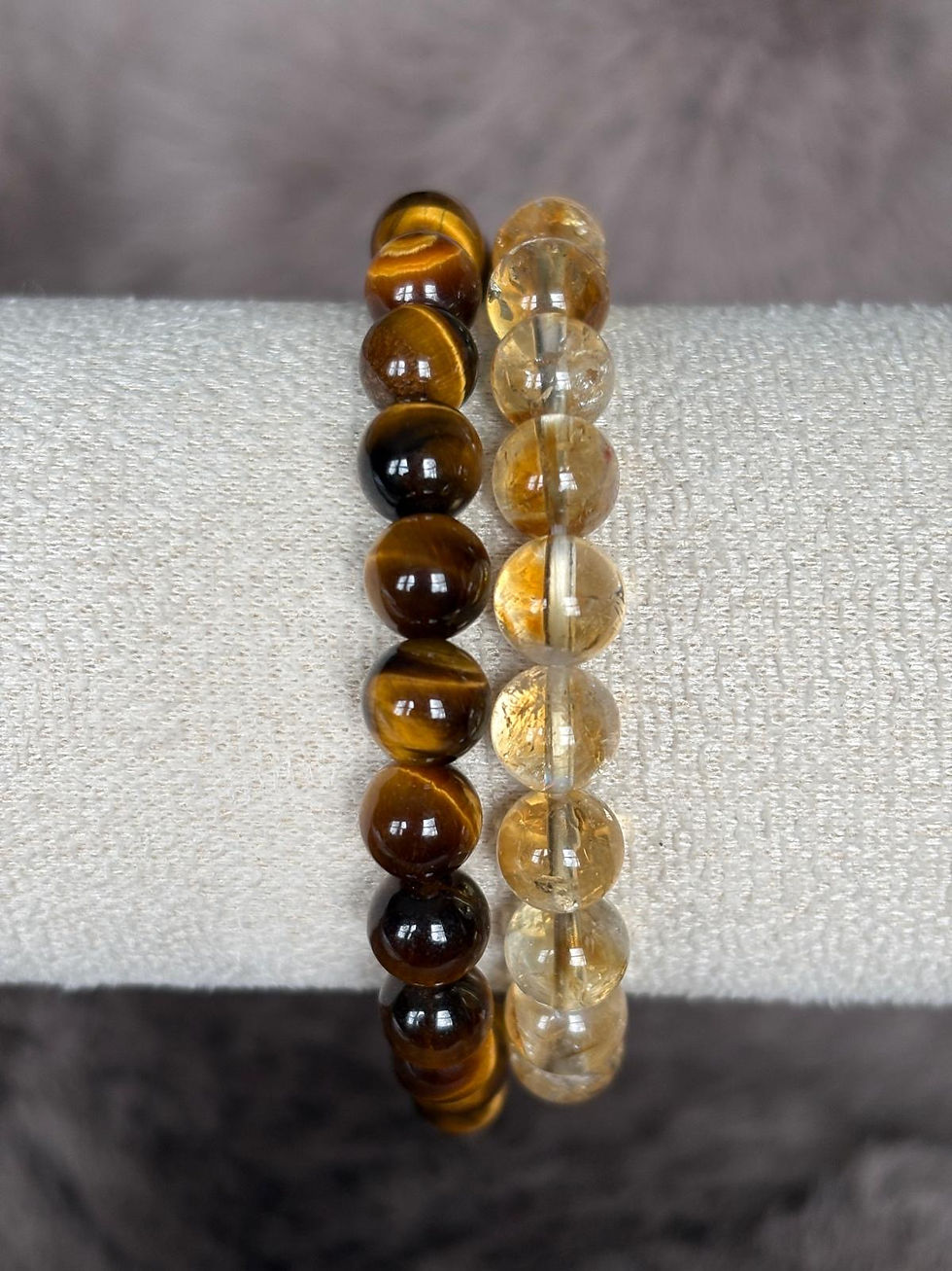 Doelgerichte focus armbandenset - citrien en tijgeroog