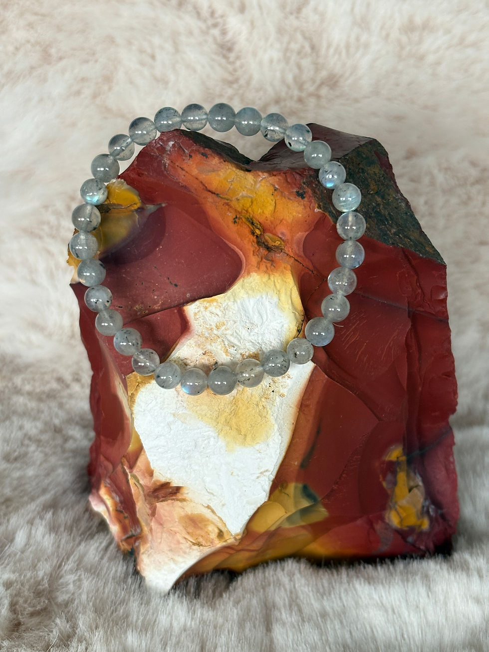 Labradoriet edelstenen kogelarmband