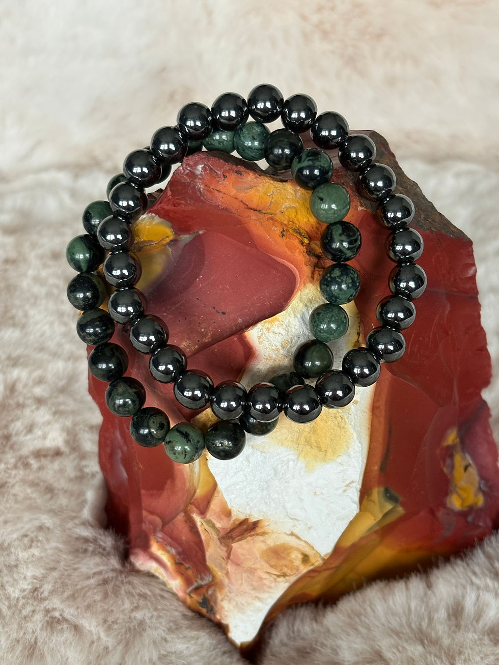 Aarding en power armbandenset - jaspis kabamba eldariet en hematiet