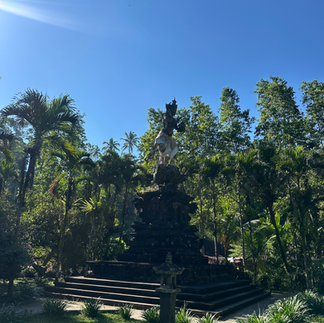 Forest and statue