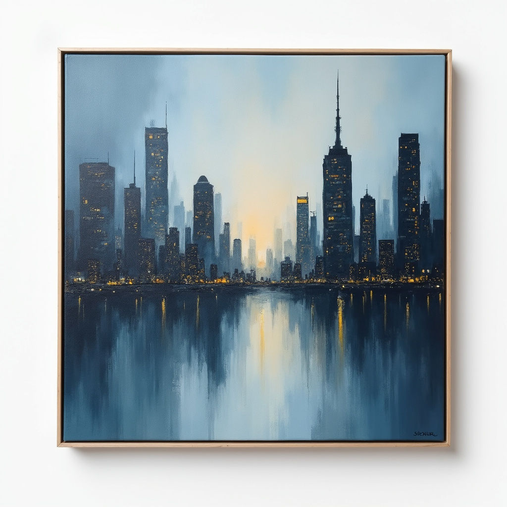 Abstract Cityscape Oil