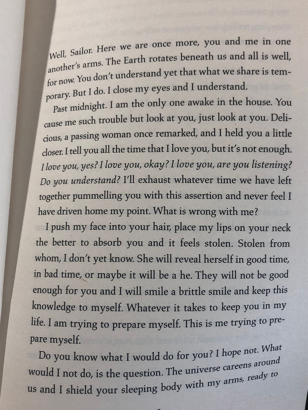 Photo of the first page of the book Soldier Sailor by Claire Kilroy, by Stories She Wrote Blog.