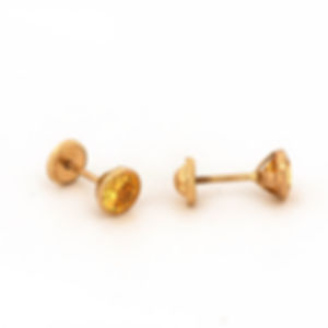 14k Yellow Gold and CZ Studs