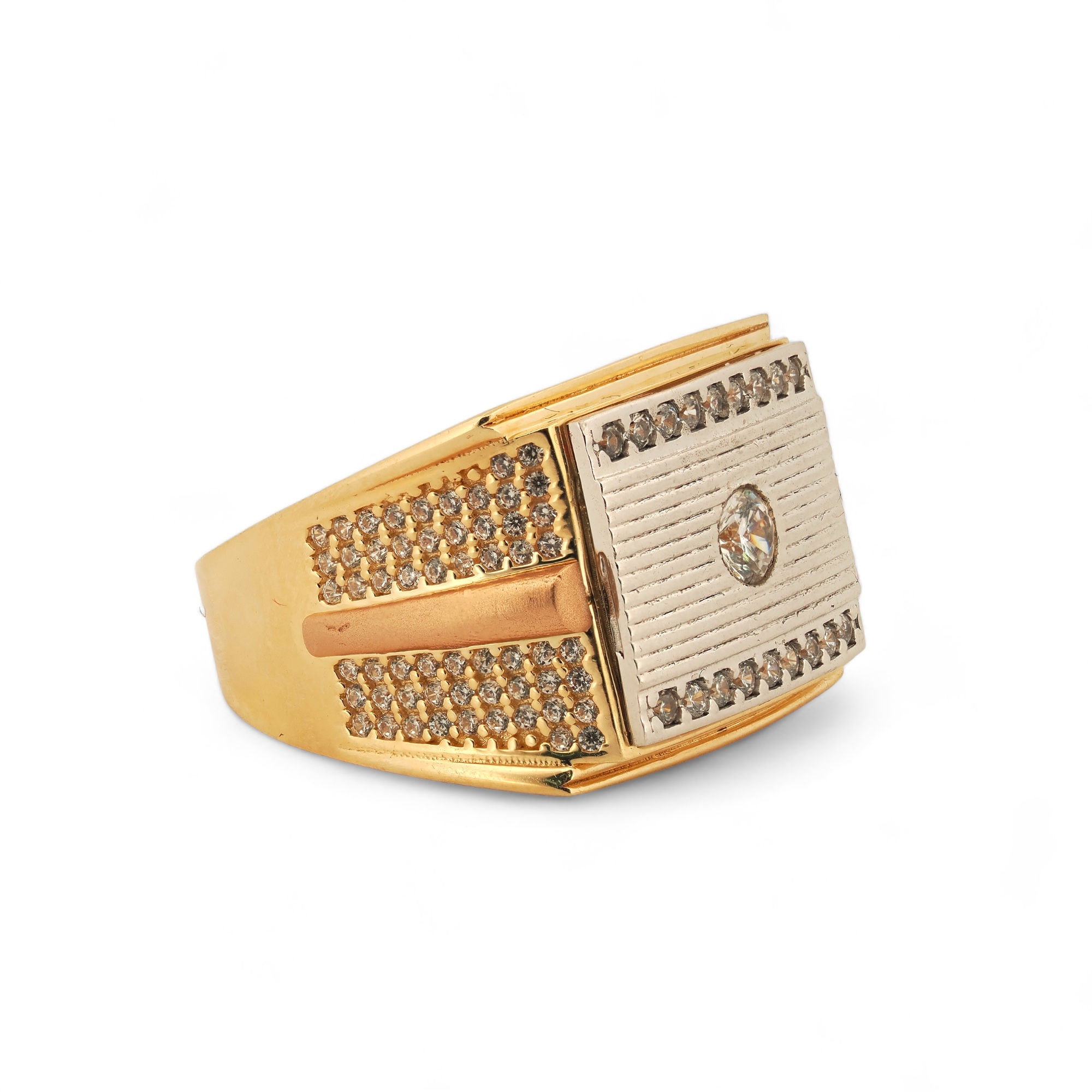 14K Yellow Gold Ring with Cubic Zirconia