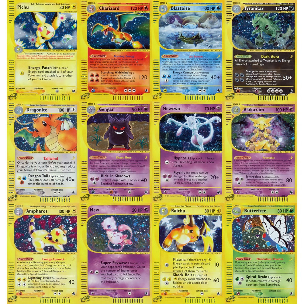 Potdemiel Pokemon Cards Expedition Base Set E-Card Holo Rare Cards Gengar Mewtwo