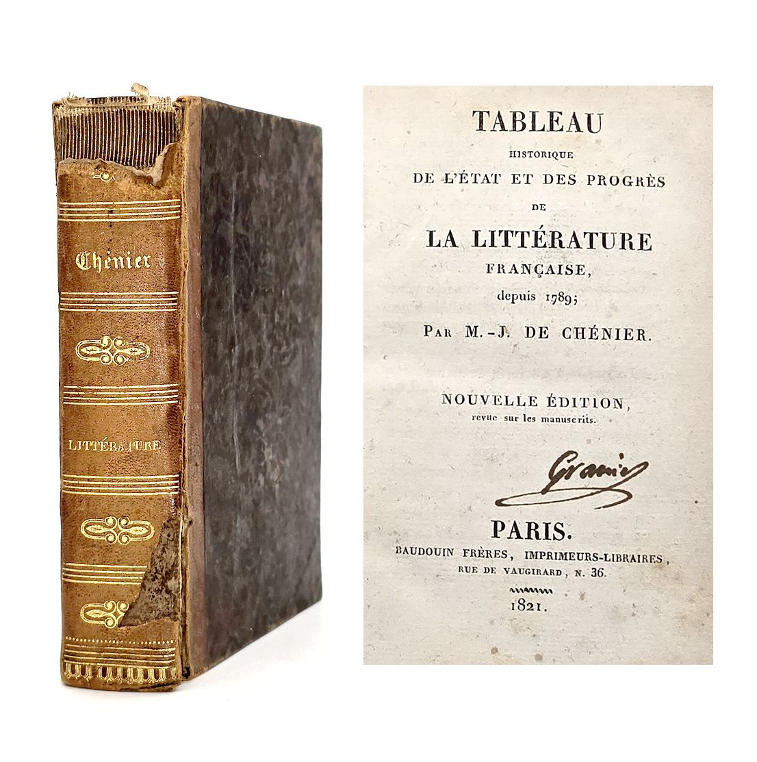 1821 – de Chénier: Tableau historique de l’état et des progrès de la littérature