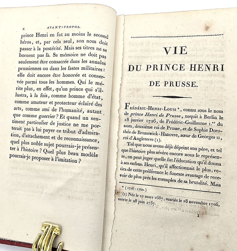 Miniaturbild: EA 1809 – Vie privée, politique et militaire du Prince Henri de Prusse