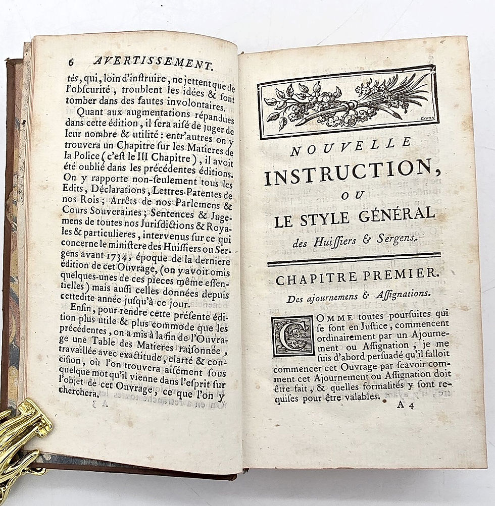 Miniaturbild: 1767 – Nouvelle Instruction, ou Style général des Huissiers et Sergens