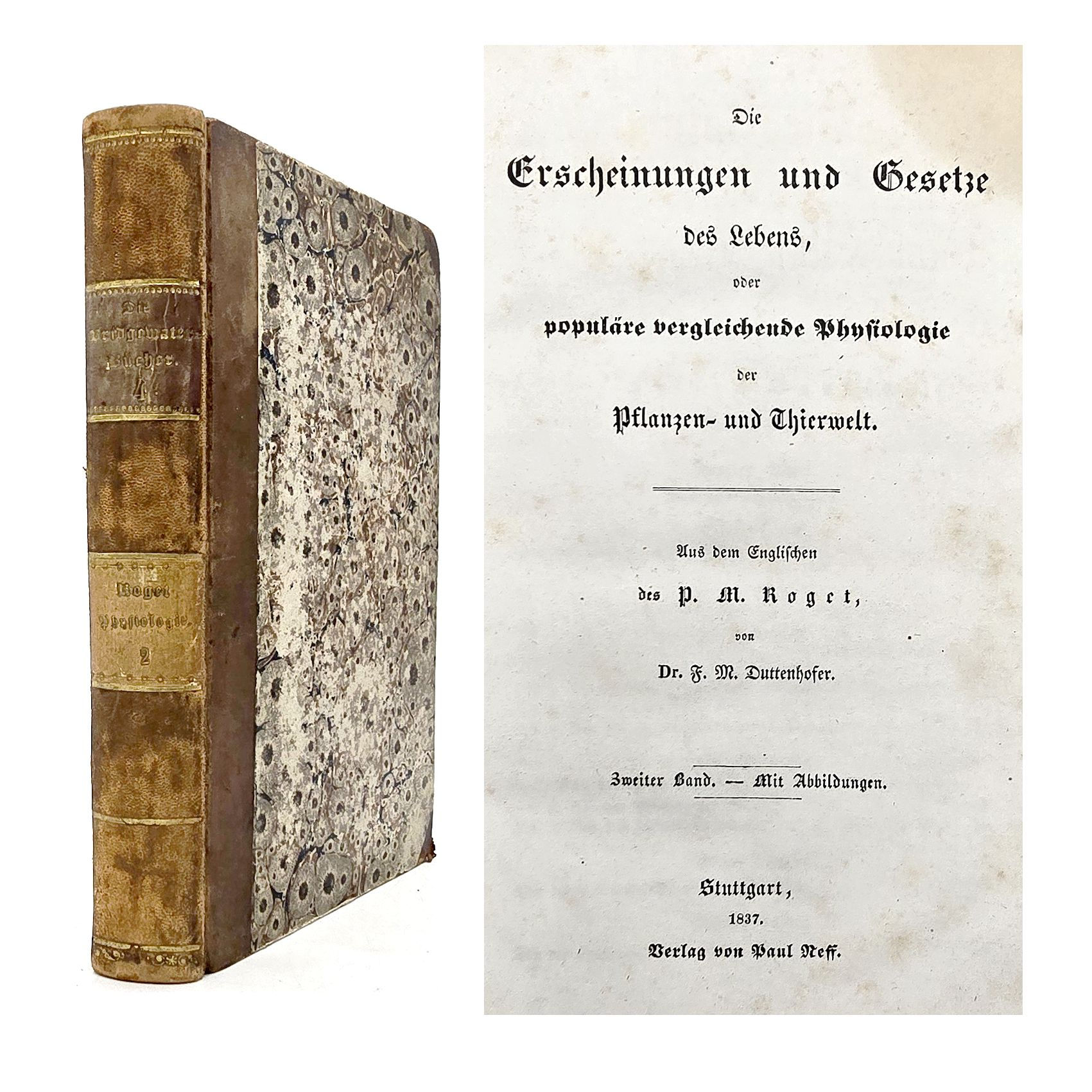 EA 1837 - Roget: Die Erscheinungen und Gesetze des Lebens, 2. Bd.