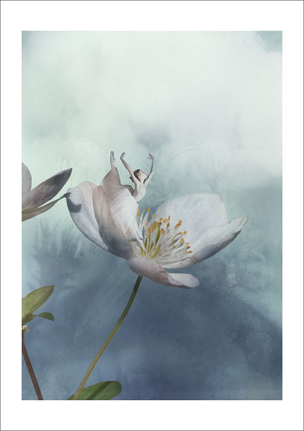 ポスター 北欧 インテリア アート ブルー 青 綺麗 美しい 雑貨 家具 かわいい おしゃれ バレリーナ 花 幻想的 papertrumpets 自然 ナチュラル 美しい アーティスト 日本人 海外インテリア コラージュ ビンテージ 北欧モダン