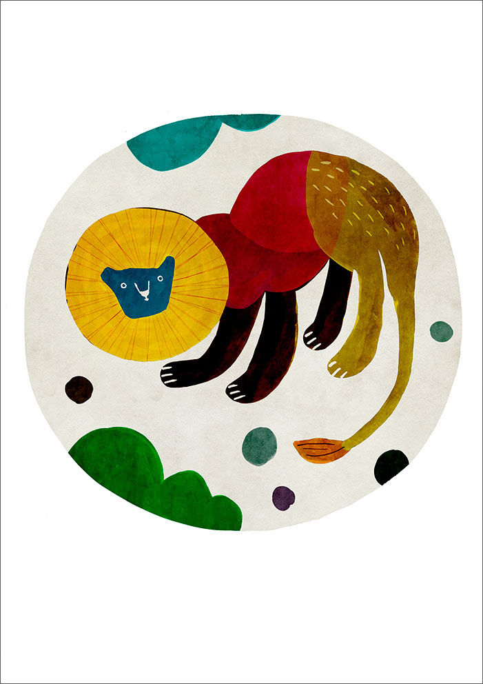 津島タカシ|Takashi Tsushima|イラスト|ポスター|ジークレー|北欧|動物|ライオン