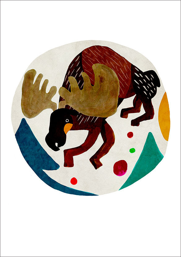 津島タカシ|Takashi Tsushima|イラスト|ポスター|ジークレー|北欧|動物|鹿|シカ