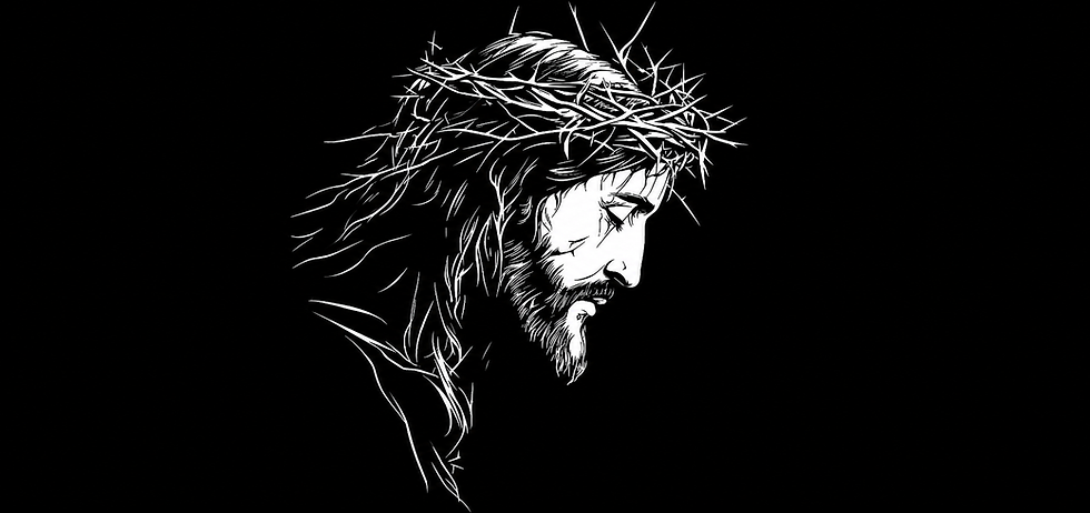Sketch of Jesus wearing a crown of thorns