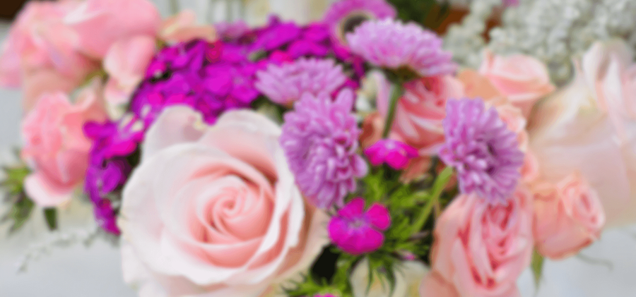 Colorful floral arrangement for tea party event decoration