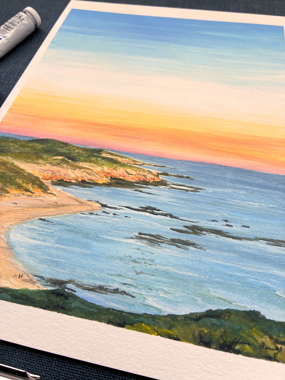Thumbnail: Print - Sorrento Ocean Beach Sunset - A4