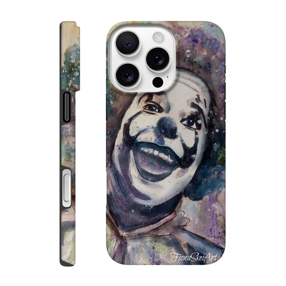 Smiling clown iPhone case, watercolor style