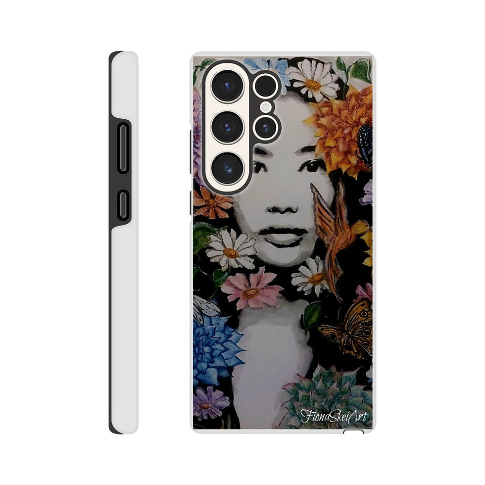 Phone case featuring floral portrait