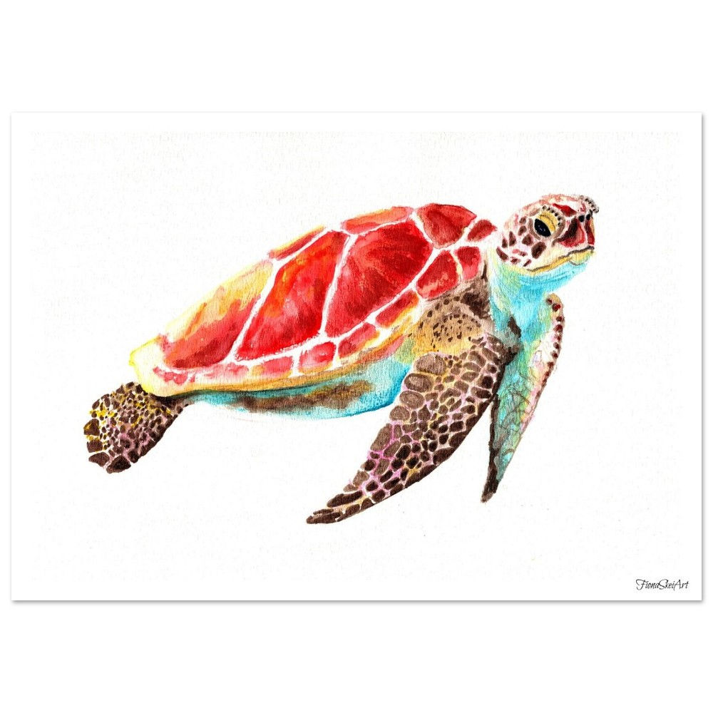 Watercolor sea turtle art print