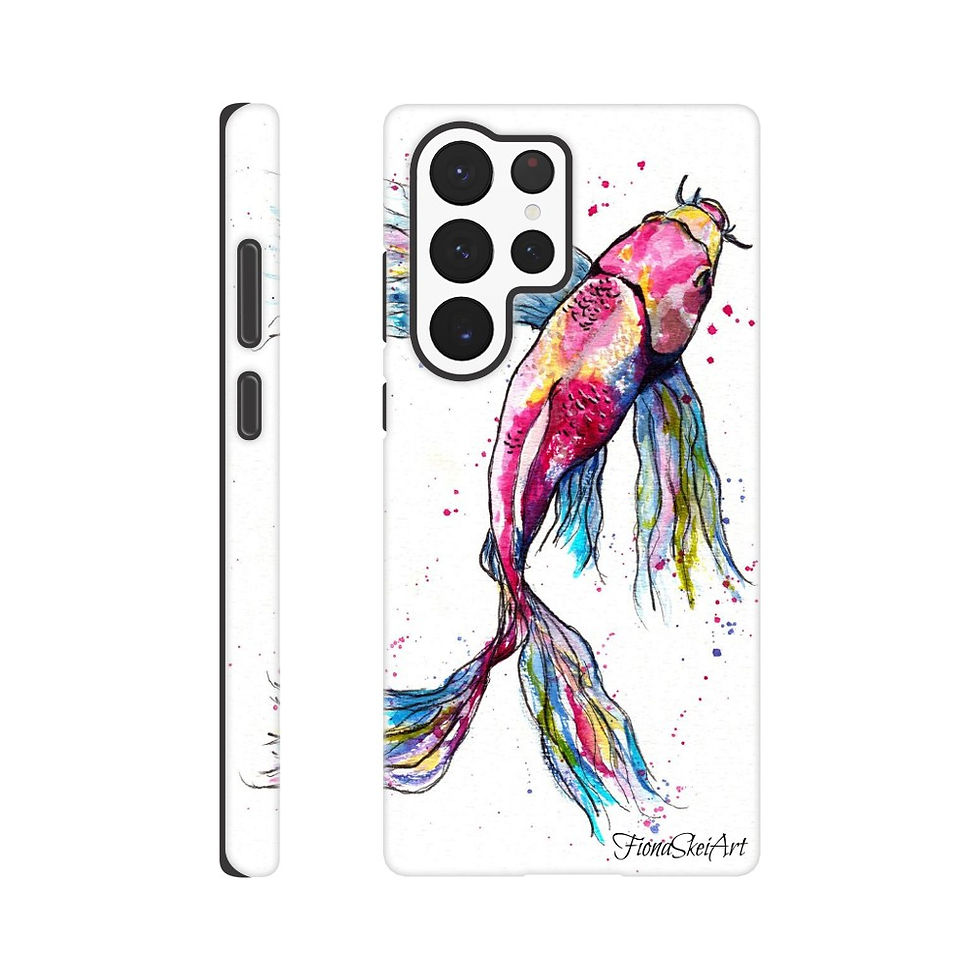 Colorful Koi fish phone case, Fiona Skei Art