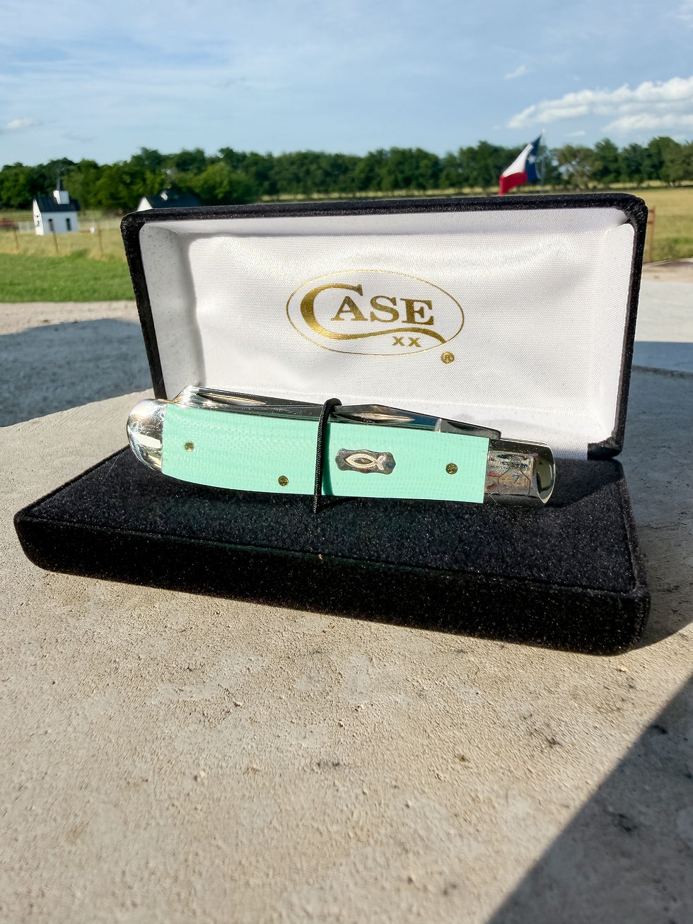 Thumbnail: Bar 7 Ranch - Case Seafoam Green G-10 Mini Trapper Gift Set