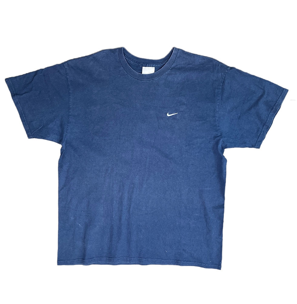 Vintage 90s Navy Nike Stitched Side Check Tshirt (Mens sz XL)