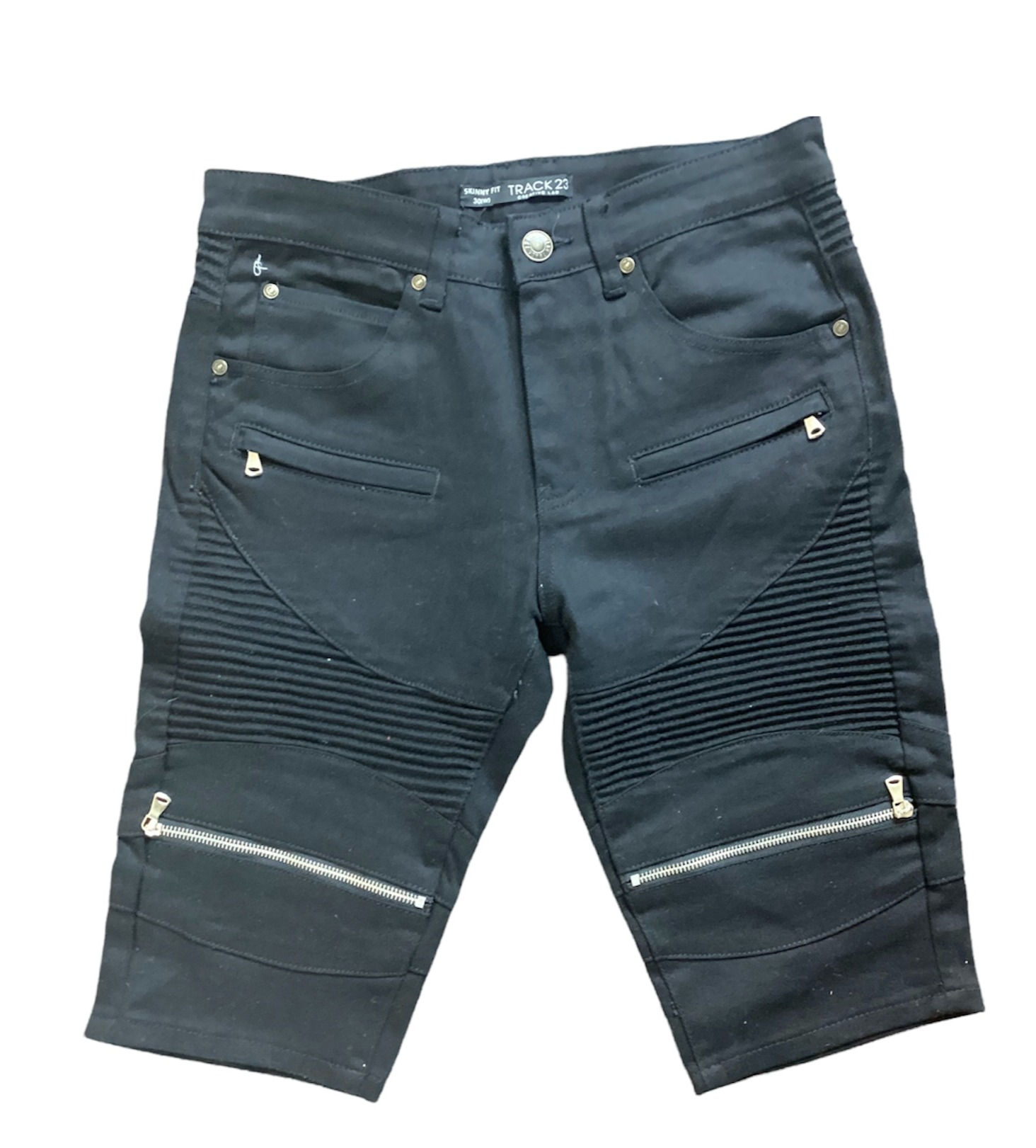 Black Biker Skinny Fit Shorts (Mens sz 30 Waist)