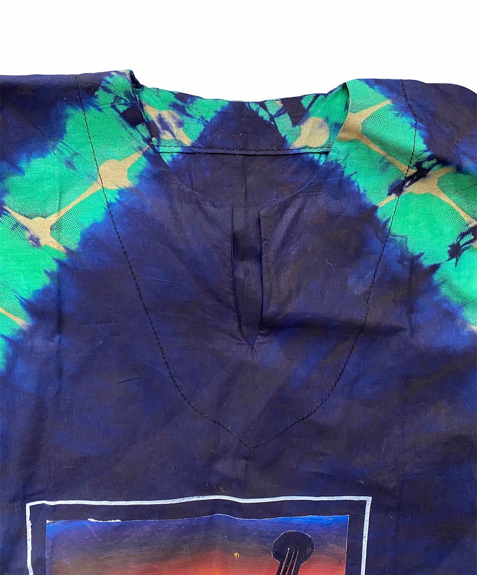Thumbnail: Hand Painted Instruments Tie Dye Dashiki (L)