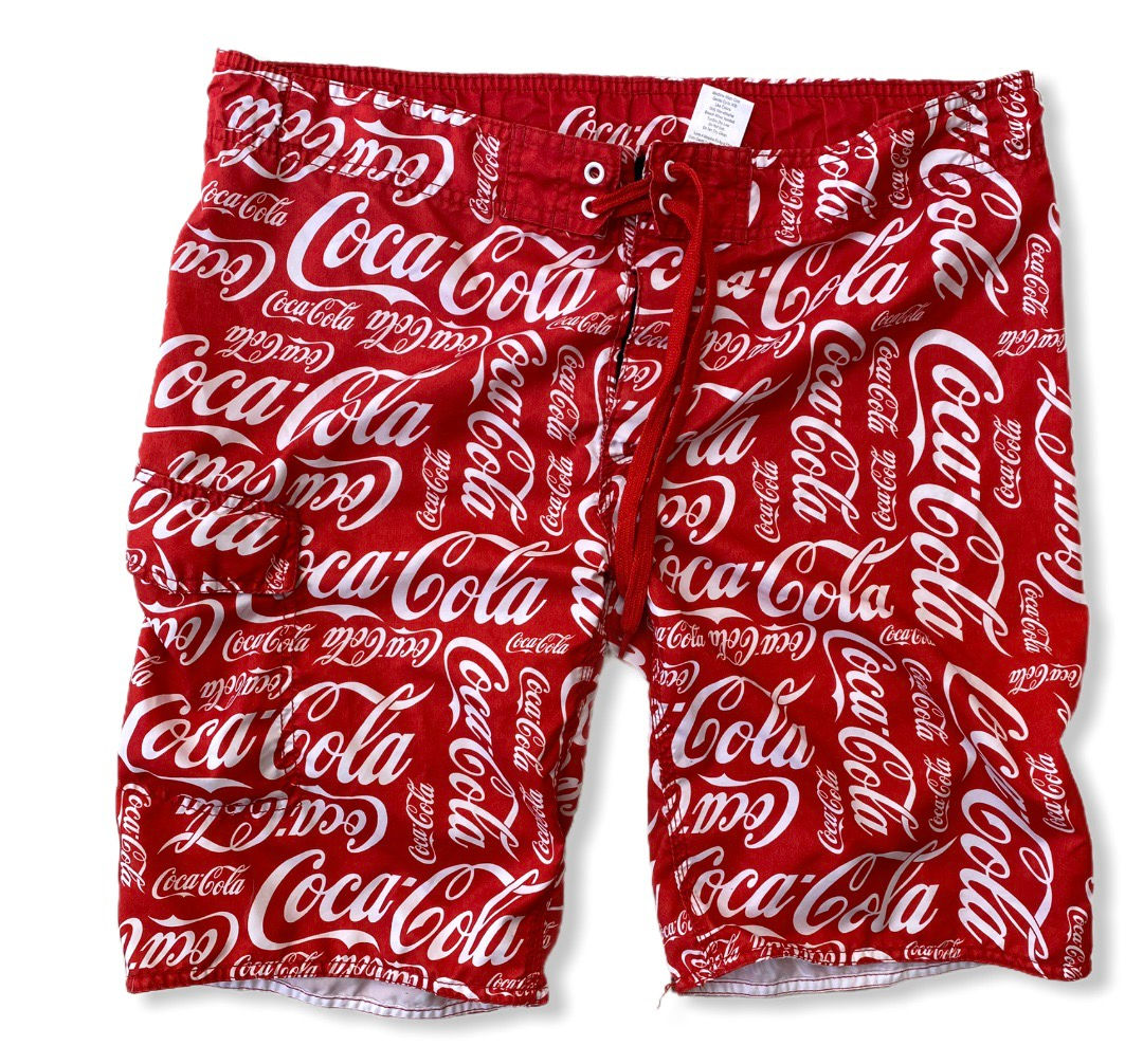 Vintage Style All Over Print Coca Cola Swimming Trunks (Mens sz 32)