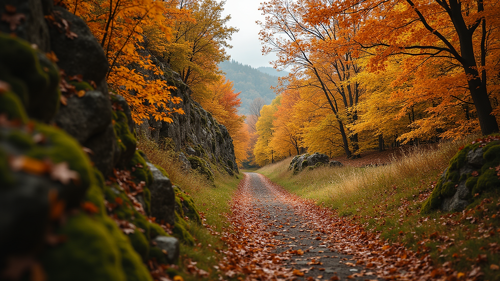 High angle view of a hiking trail winding through a forest