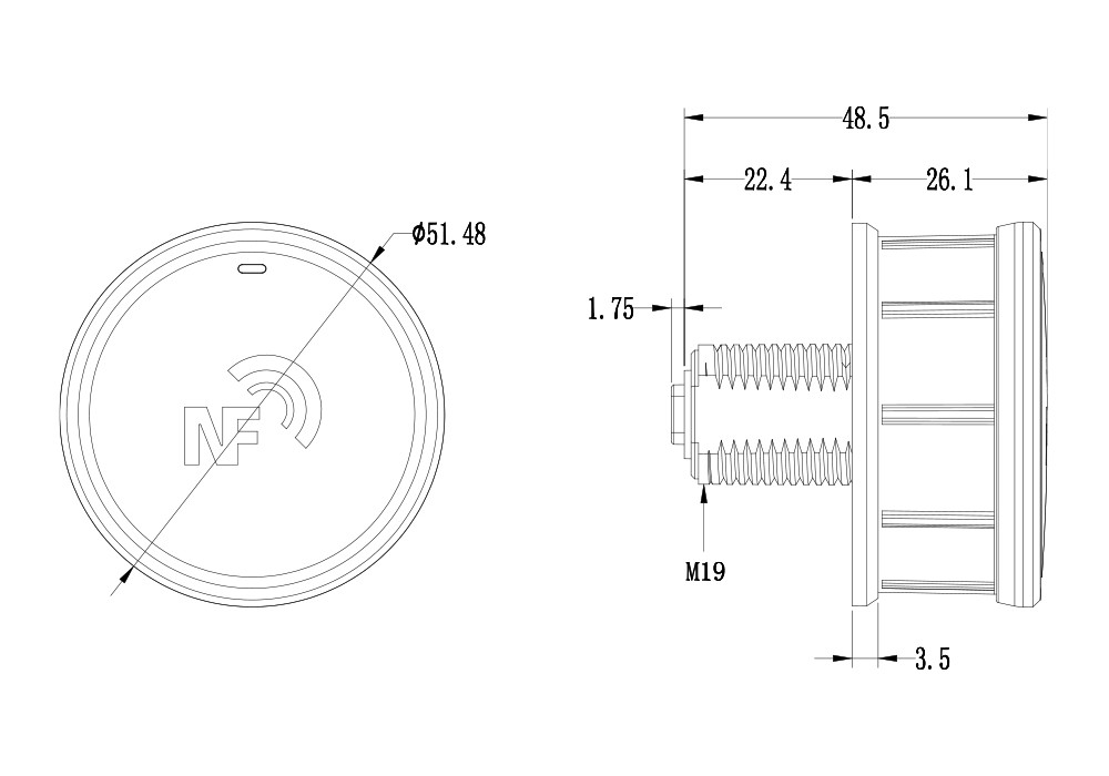 Dimensions of nfc cabinet locks